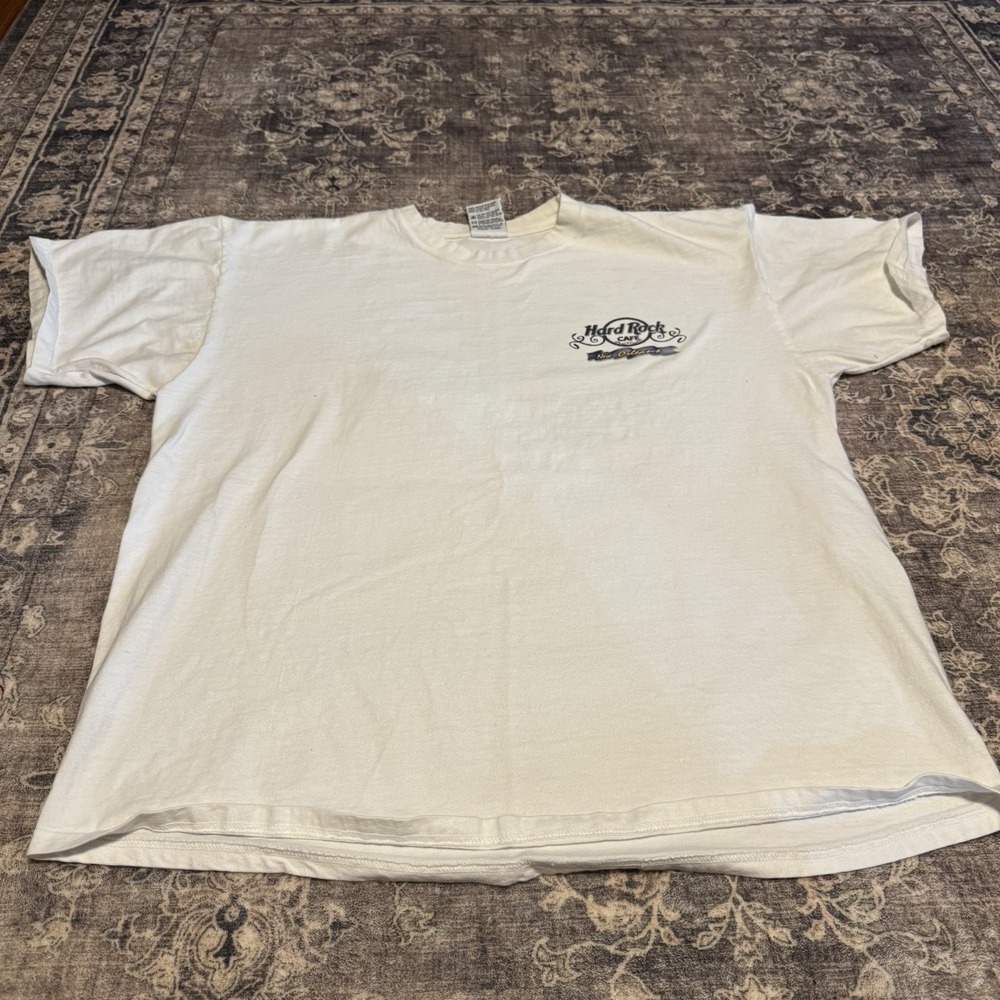 Men's XL White Hard Rock Café New Orleans Street Graphic that Shirt‎